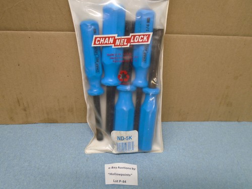 Channelock ND-5K USA vintage 5 Pc. Nut Driver Set w/ Pouch 1/4" to 1/2" P84
