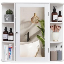 Bathroom Medicine Cabinet with Mirror, Bathroom Wall Cabinet with 2 Adjustabl...