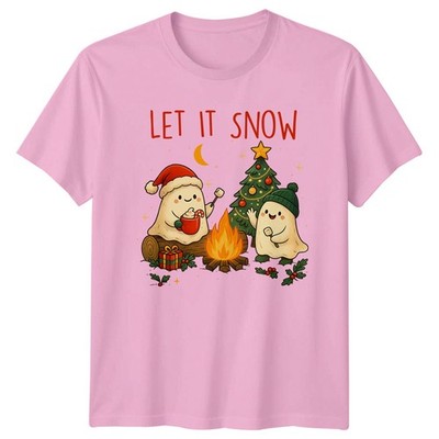 Let It Snow Christmas Holiday Ghosts Campfire Unisex Herren Damen Grafik T-Shirt