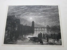 Sir Frank Short, Lucerne, (after) JMW Turner, Signed, Antique Mezzotint c.1896