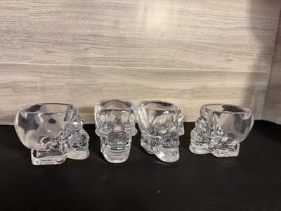 Crystal Head Vodka Skull Shot Glass Set 2 oz - Set of 4 BRAND NEW Halloween