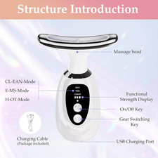 New Red-Light-Therapy-For-Face and Neck Massager,7 Colors Womens Skin Rejuven...