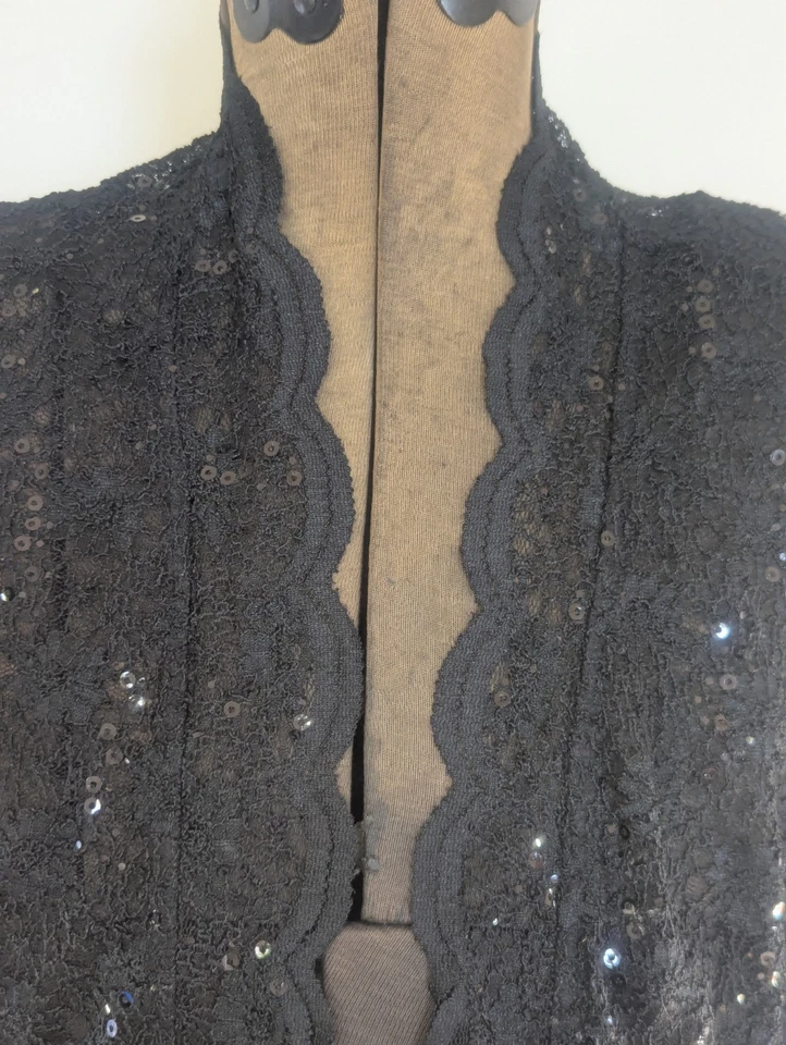 R&M Richards Women Lace Sequin Bolero Shrug Size XL Scalloped Elegant Event - Image 3 of 4