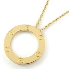 AUTH CARTIER LOVE CIRCLE NECKLACE B7014200 AU750 18K YELLOW GOLD WOMEN'S F/S