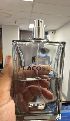 Unbox Lacoste Pour Homme 3.3/3.4 oz -100ml EDT Spray / Low Fill 50% Full /No Cap