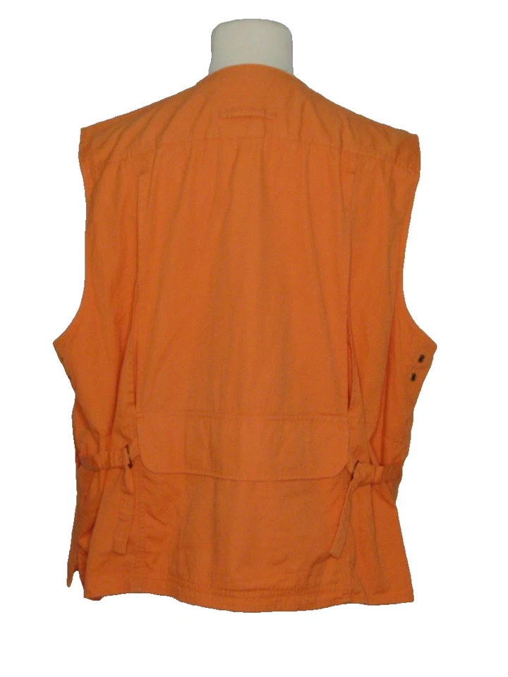 Orvis Hunting Vest Mens XXL Orange Field Game Pouch Pockets Mesh Full Zipper - Image 3 of 4
