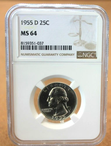 1955-D Washington Quarter Silver MS64 NGC (025WEJ)2