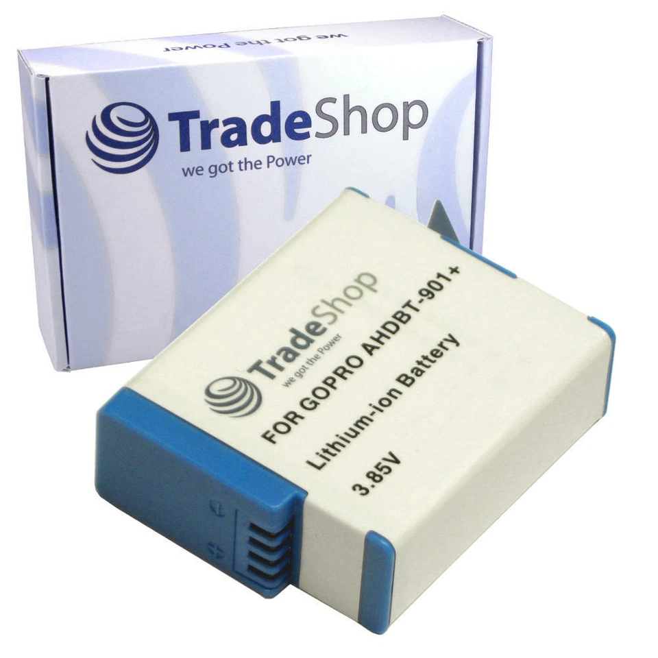 Trade-Shop AKKU 1900mAh für GoPro Hero 9 / 10 / 11 Black AHDBT-901 ADBAT-001