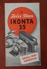 ZEISS IKONTA 35 SALES BROCHURE, 4 PANEL FOLD OUT, CAM 309 1/52/220032