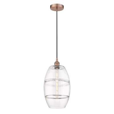 Innovations 616-1P Vaz 1Lt 10'' Cord Mini Pendant, CP/Clear - 616-1P-AC-G557-10CL