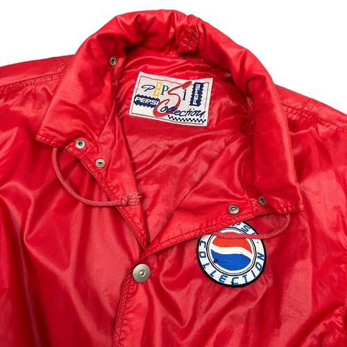 Vintage Pepsi Collection Windbreaker Snap Jacket Rain Red Spellout Size S - Picture 4 of 6