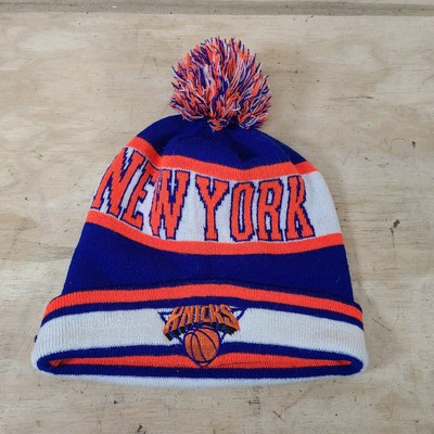 New York Knicks Pom Beanie Hat Orange 