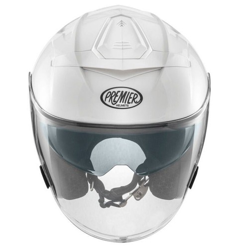 CASCO MOTO FIBRA JET PREMIER JT5 WHITE BIANCO 22.06 TG L - Foto 2 di 4