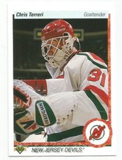 CHRIS TERRERI 1990-91 UPPER DECK ROOKIE CARD NEAR MINT+ CONDITION