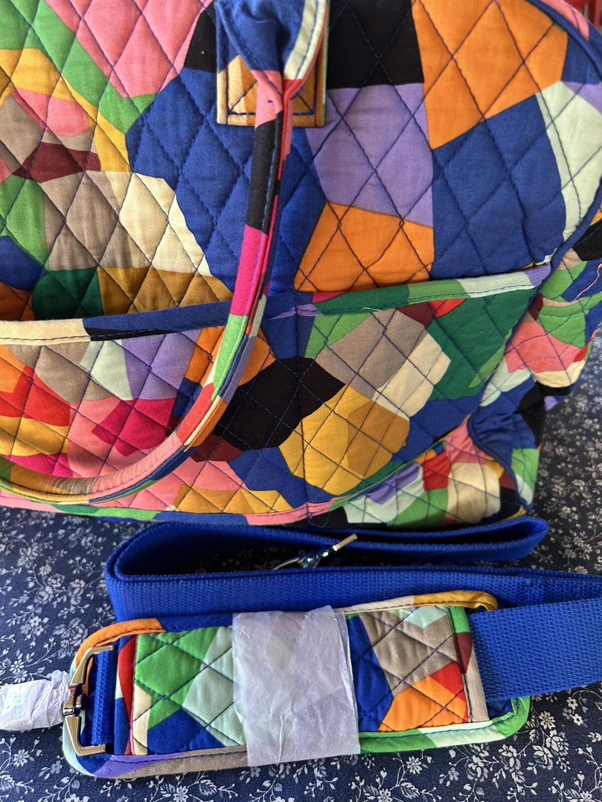 Borsa a tracolla VERA BRADLEY iconica grande da viaggio manico trasporto