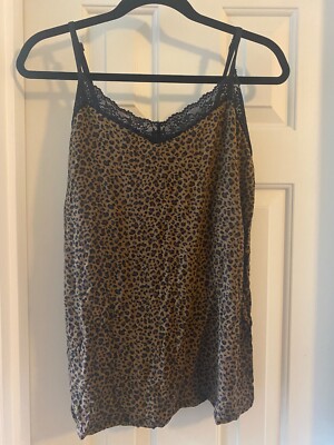ANGEL LOVE Signature Animal Print V-Neck Cami BLACK LEOPARD 2X