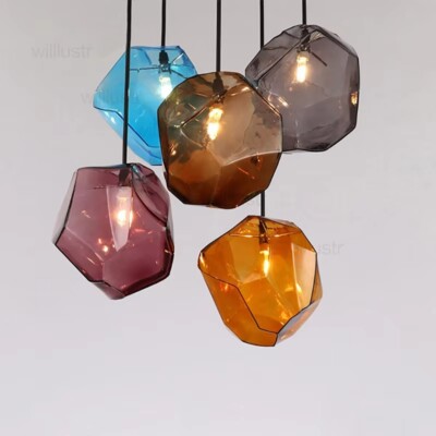 Moderne Glas Pendelleuchte - Küchen Decken Lampe für Esszimmer & Wohnraum