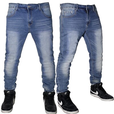 Zewool Jeans Uomo Slim Fit Elasticizzati A Costine Leggeri Strappati Distressed Denim Primavera Estate - 4