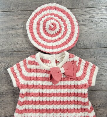 Cynthia Rowley Baby Girl Clothes 0-3 Month 2pc Cream Dusty Rose
