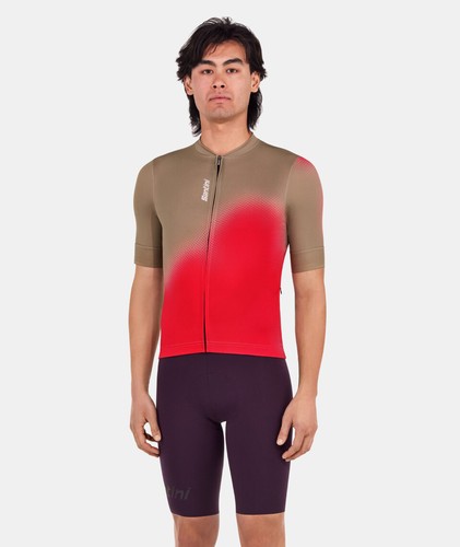 Spot Men's Short Sleeve Cycling Jersey in Rasberry by Santini - Picture 2 of 4