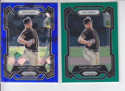 2 - 2024 Prizm ROBBY SNELLING Green Prizm + Blue Cracked Ice Padres #80