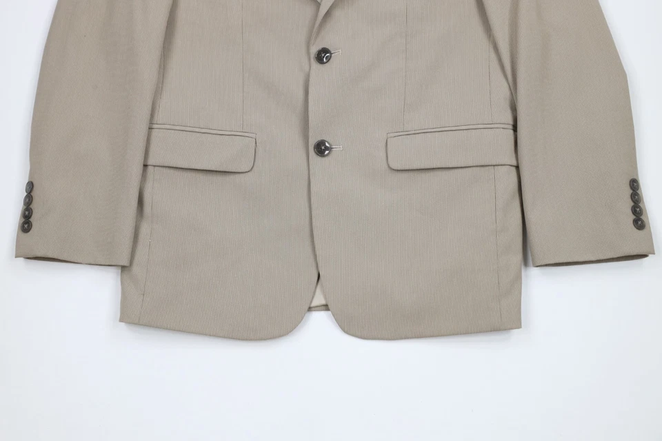 Calvin Klein Para Hombres 36S Rayas 2 Piezas Traje Boda Caqui Tostado Beige Pantalones 32x28 Foto 4 de 4