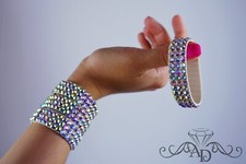 Dance elastic bracelets, dance bangles, ballroom dance bracelet, rhinestone cuff