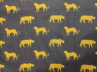 25 Yards Fabric Indian Black Tiger Hand Printed Cotton Fabric Sewing Fabrics