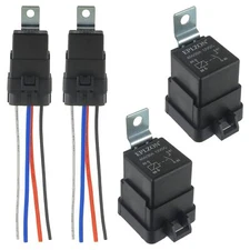 4 PIN 40/30 AMP 12V DC SPST Waterproof Relay Heavy Duty 14 AWG Tinned Copper