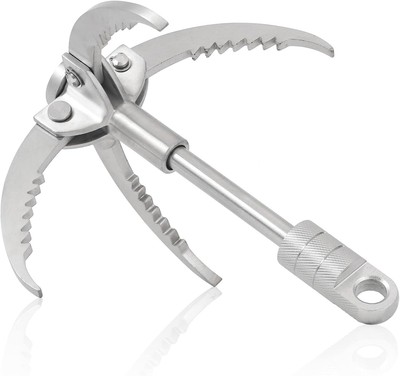 USA, Large Grappling Hook, 4-Claw Folding Stainless Steel for Outdoor Survival