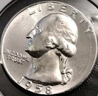 1958 Washington Quarter-low mintage of 6,360,000-90% Silver-AU