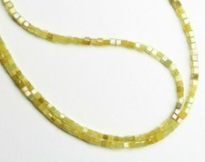 Natural Yellow Color Diamond Polished Cube 1.5-2.0 MM Diamond Box beads 11 Pcs