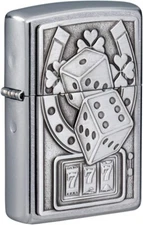 Zippo Lucky 7 Emblem Street Chrome 49294