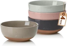 Morandi Color Large Ceramic Bowls Set of 4,30 Ounce Cereal,Soup,Salad,Oatmeal