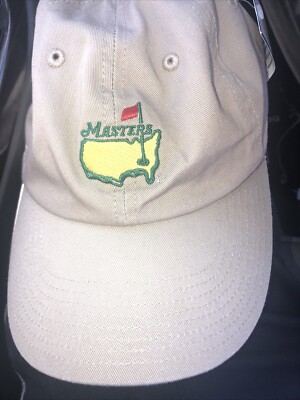 MASTERS Golf Hat Cap Cotton Khaki Tan Strapback American Needle Embroidered