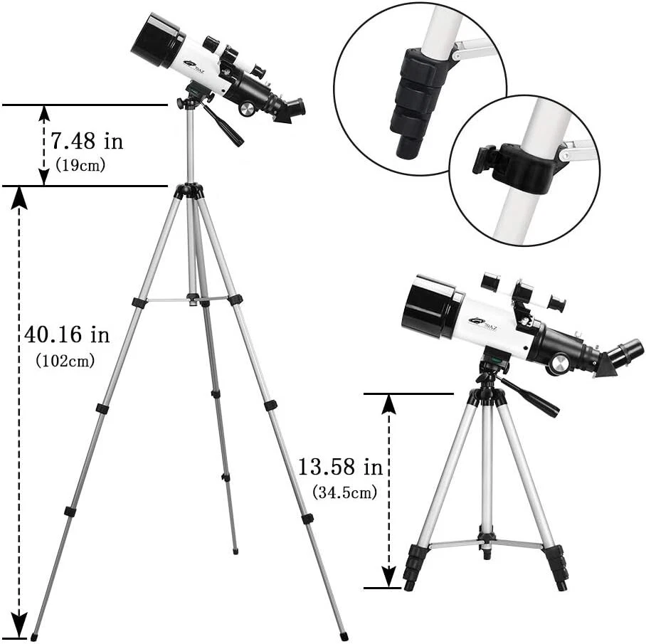 Teleskop Astronomie mit Stativ 70 mm Blende 400 mm Refraktor für Kinder B951 - Bild 3 von 4