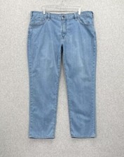 34 Heritage Mens Jeans Blue 42x30 (39x30 meas) Stretch Denim Straight Casual