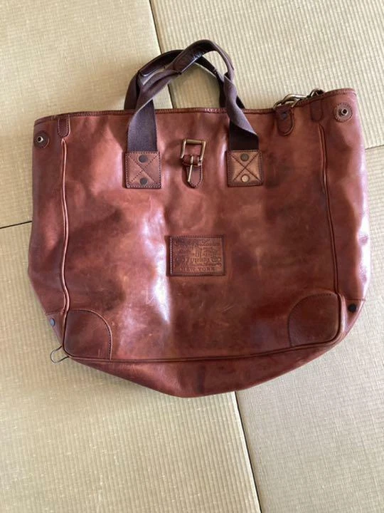 Ralph Lauren Authentic Mens Leather Tote Bag about 40 x 55cm Used