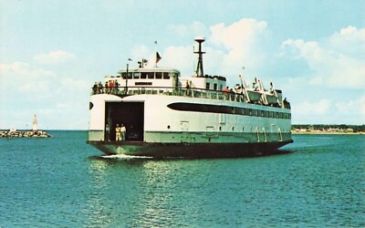 Passenger Ferry Islander Boat - Martha's Vineyard Massachusetts MA - Postcard