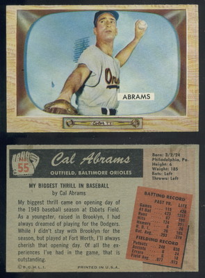 (40717) 1955 Bowman 55 Cal Brams Orioles-NM