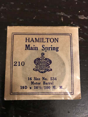 Hamilton 16s Motor Barrel Factory Mainspring No. 534 - Steel