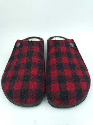 Birkenstock Mens 43 Zermatt Shearling Red Wool Plaid Felt  display picture 2