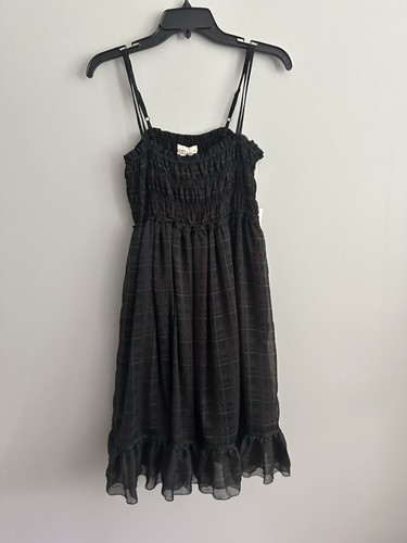New Ralph Lauren Denim & Supply M Dress Bedford Plaid Cottage Smocked As Is