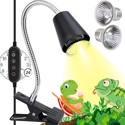 Reptile Heat Lamp UVA/UVB for Turtle Aquatic Lizard Snake Tank with Timer