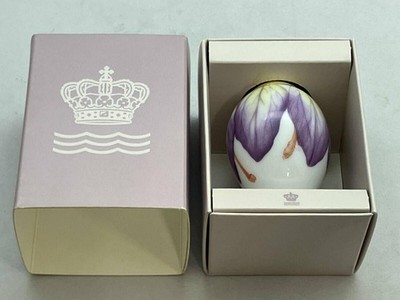 Royal Copenhagen 2022 Easter Egg Ornament Lilac Crocus Petals Used Rare