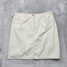 Jones New York Signature Skirt Womens 16 Beige Twill Pencil Mini Pockets Casual