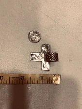 Retired Silpada Hammered Sterling Silver Cross Pendant Filigree Detail S1514