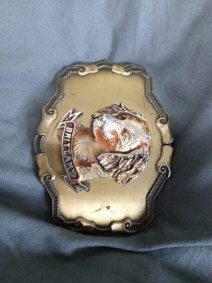 Brittany Spaniel Hunting Dog Breed Vintage 80's Raintree Western Belt Buckle