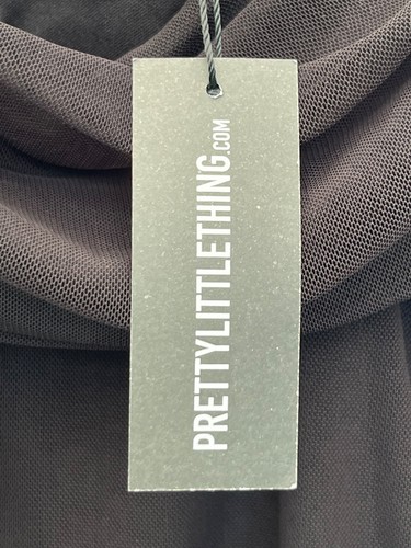 Neu Prettylittlething gerafftes Bidycon-Kleid Größe 12 schwarz Polyestermischung Damen - Bild 5 von 8