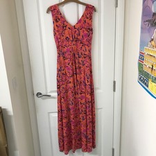 Joe Browns Viscose Blend floral maxi dress UK 12 Peach Orange